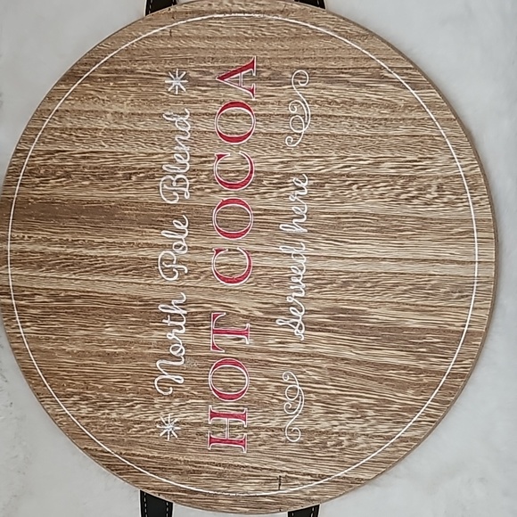 Wooden Hot Cocoa Tray 12" Diameter - Picture 2 of 4